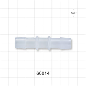 Straight Connector, Barbed, Natural - Fits 1/2 inch ID Tubing (0.5 inch, 12.7 mm) - 60014
