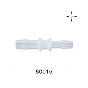 Straight Connector, Reducer, Barbed, Natural - Fits 5/16 inch x 1/4 inch ID Tubing (0.313 inch x 0.25 inch, 7.94 mm x 6.35 mm) - 60015