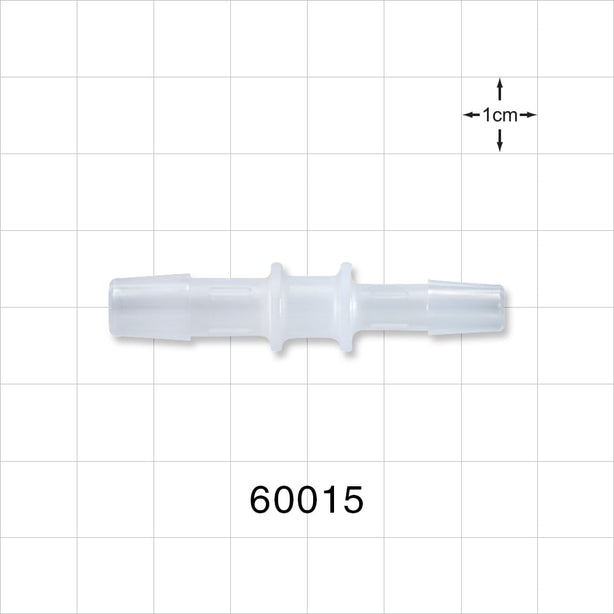 Straight Connector, Reducer, Barbed, Natural - Fits 5/16 inch x 1/4 inch ID Tubing (0.313 inch x 0.25 inch, 7.94 mm x 6.35 mm) - 60015