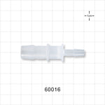 Straight Connector, Reducer, Barbed, Natural - Fits 1/2 inch x 1/4 inch ID Tubing (0.5 inch x 0.25 inch, 12.7 mm x 6.35 mm) - 60016
