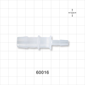 Straight Connector, Reducer, Barbed, Natural - Fits 1/2 inch x 1/4 inch ID Tubing (0.5 inch x 0.25 inch, 12.7 mm x 6.35 mm) - 60016
