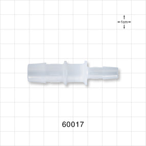 Straight Connector, Reducer, Barbed, Natural - Fits 1/2 inch x 5/16 inch ID Tubing (0.5 inch x 0.313 inch, 12.7 mm x 7.94 mm) - 60017