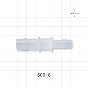 Straight Connector, Reducer, Barbed, Natural - Fits 1/2 inch x 3/8 inch ID Tubing (0.5 inch x 0.375 inch, 12.7 mm x 9.53 mm) - 60018