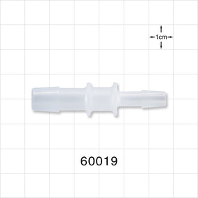 Straight Connector, Reducer, Barbed, Natural - Fits 3/8 inch x 1/4 inch ID Tubing (0.375 inch x 0.25 inch, 9.53 mm x 6.35 mm) - 60019