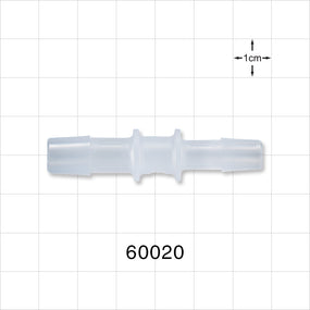 Straight Connector, Reducer, Barbed, Natural - Fits 3/8 inch x 5/16 inch ID Tubing (0.375 x 0.313 inch, 9.53 mm x 7.94 mm) - 60020