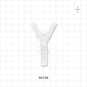 Y Connector, Reducer, Barbed, Clear - Fits 1/4 inch ID Tubing (0.25 inch, 6.35 mm); Fits 3/8 inch (0.375 inch, x 9.53 mm) - 60128