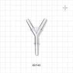 Y Connector, Barbed, Clear - Fits 3/16 inch ID Tubing (0.188  inch, 4.76 mm) - 60140