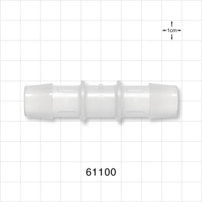 Straight Connector, Barbed, Natural - Fits 5/8 inch ID Tubing (0.625 inch, 15.88 mm) - 61100