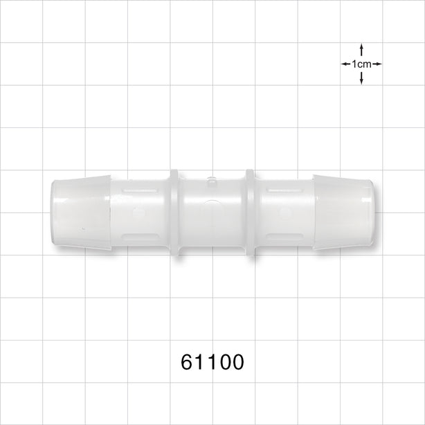 Straight Connector, Barbed, Natural - Fits 5/8 inch ID Tubing (0.625 inch, 15.88 mm) - 61100