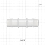 Straight Connector, Barbed, Natural - Fits 1 inch ID Tubing (25.4 mm) - 61102