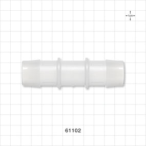 Straight Connector, Barbed, Natural - Fits 1 inch ID Tubing (25.4 mm) - 61102