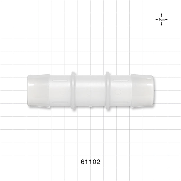Straight Connector, Barbed, Natural - Fits 1 inch ID Tubing (25.4 mm) - 61102