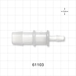 Straight Connector, Reducer, Barbed, Natural - Fits 5/8 inch x 1/4 inch ID Tubing (0.625 inch x 0.25 inch, 15.88 mm x 6.35 mm) - 61103