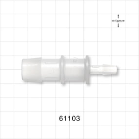 Straight Connector, Reducer, Barbed, Natural - Fits 5/8 inch x 1/4 inch ID Tubing (0.625 inch x 0.25 inch, 15.88 mm x 6.35 mm) - 61103