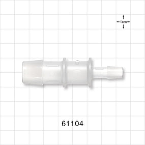Straight Connector, Reducer, Barbed, Natural - Fits 5/8 inch x 5/16 inch ID Tubing (0.625 inch x 0.313 inch, 15.88 mm x 7.94 mm) - 61104