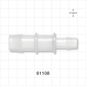 Straight Connector, Reducer, Barbed, Natural - Fits 3/4 inch x 1/2 inch ID Tubing (0.75 inch x 0.5 inch, 19.05 mm x 12.7 mm) - 61108