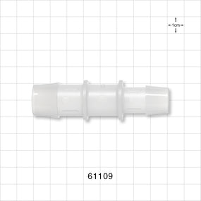 Straight Connector, Reducer, Barbed, Natural - Fits 3/4 inch x 5/8 inch ID Tubing (0.75 inch x 0.625 inch, 19.05 mm x 15.88 mm) - 61109