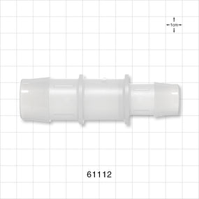 Straight Connector, Reducer, Barbed, Natural - Fits 1 inch x 3/4 inch ID Tubing (1 inch x 0.75 inch, 25.4 mm x 19.05 mm) - 61112