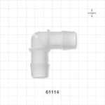 Elbow Connector, Barbed, Natural - Fits 3/4 inch ID Tubing (0.75 inch, 19.05 mm) - 61114