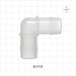 Elbow Connector, Barbed, Natural - Fits 1 inch ID Tubing (25.4 mm) - 61115