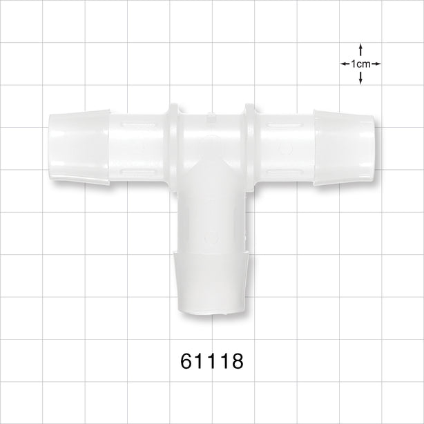 T Connector, Barbed, Natural - Fits 5/8 inch ID Tubing (0.625 inch, 15.88 mm) - 61118