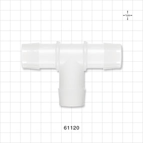 T Connector, Barbed, Natural - Fits 1 inch ID Tubing (1 inch, 25.4 mm) - 61120