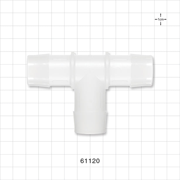 T Connector, Barbed, Natural - Fits 1 inch ID Tubing (1 inch, 25.4 mm) - 61120