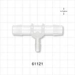 T Connector, Reducer, Barbed, Natural - Fits 1/2 inch ID Tubing (0.5 inch, 12.7 mm); Fits 1/4 inch ID Tubing (0.25 inch, 6.35 mm) - 61121