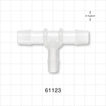 T Connector, Reducer, Barbed, Natural - Fits 1/2 inch ID (0.5 inch, 12.7 mm); 3/8 inch ID Tubing (0.375 inch, 9.53 mm) - 61123