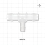 T Connector, Reducer, Barbed, Natural - Fits 3/4 inch ID Tubing (0.75 inch, 19.05 mm); Fits 1/2 inch ID Tubing (0.5 inch, 12.7 mm) - 61125
