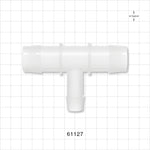 T Connector, Reducer, Barbed, Natural - Fits 1 inch ID Tubing (1 inch, 25.4 mm) Fits 5/8 inch ID Tubing (0.625 inch, 15.88 mm) - 61127