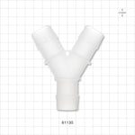 Y Connector, Barbed, Natural - Fits 1 inch ID Tubing (1 inch, 25.4 mm) - 61130