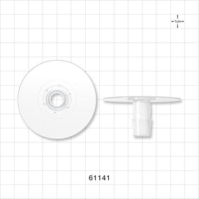 Bag Port Flange with Dimples, Barbed, Natural - Fits 1/2 inch ID Tubing (0.5 inch, 12.7 mm) - 61141