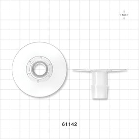 Bag Port Flange with Dimples, Barbed, Natural - Fits 5/8 inch ID Tubing (0.625 inch, 15.88 mm) - 61142