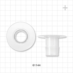Bag Port Flange with Dimples, Barbed, Natural - Fits 1 inch ID Tubing (25.4 mm) - 61144