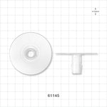 Bag Port Flange with Flat Plate, Barbed, Natural - Fits 1/2 inch ID Tubing (0.5 inch, 12.7 mm) - 61145