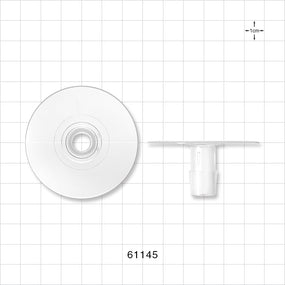 Bag Port Flange with Flat Plate, Barbed, Natural - Fits 1/2 inch ID Tubing (0.5 inch, 12.7 mm) - 61145