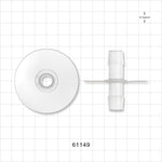 Bag Port Flange with Opposable Barbs, Natural - Fits 1/2 inch ID Tubing (0.5 inch, 12.7 mm) - 61149