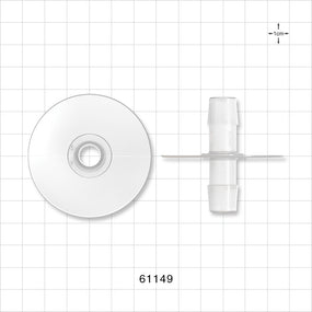 Bag Port Flange with Opposable Barbs, Natural - Fits 1/2 inch ID Tubing (0.5 inch, 12.7 mm) - 61149