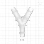 Y Connector, Barbed, Natural - Fits 3/4 inch ID Tubing (0.75 inch, 19.05 mm) - 61156
