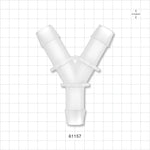 Y Connector, Barbed, Natural - Fits 3/4 inch ID Tubing (0.75 inch, 19.05 mm) - 61157