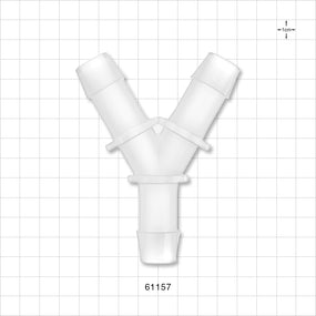 Y Connector, Barbed, Natural - Fits 3/4 inch ID Tubing (0.75 inch, 19.05 mm) - 61157