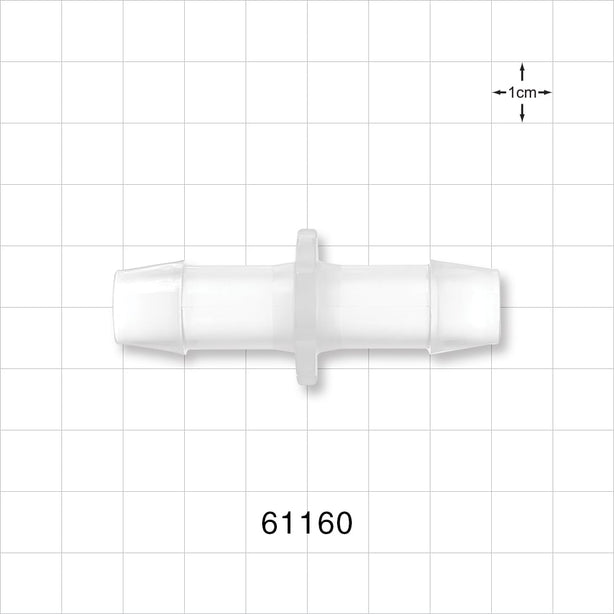 Straight Connector, Barbed, Natural - Fits 1/2 inch ID Tubing (0.5 inch, 12.7 mm) - 61160