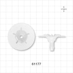 Bag Port Flange with Ribbed Base, Barbed, Natural - Fits 1/4 inch ID Tubing (0.25 inch, 6.35 mm) - 61177
