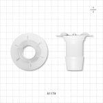 Bag Port Flange with Ribbed Base, Barbed, Natural - Fits 1 inch ID Tubing (25.4 mm) - 61179