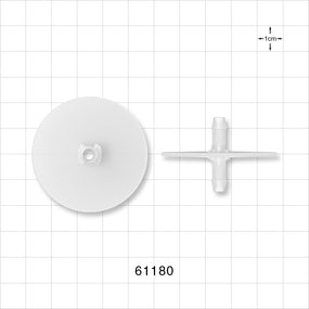 Bag Port Flange with Opposable Barbs, Natural - Fits 3/16 inch ID Tubing (0.188 inch, 4.76 mm) - 61180