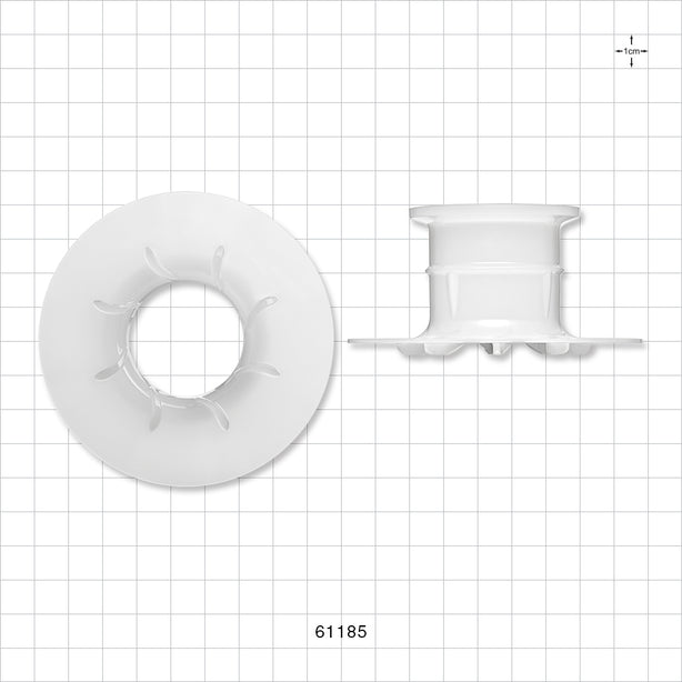 Bag Port Flange with Ribbed Base, Natural - 1 inch/1.5 inch Standard Flange - 61185