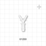 Y Connector, Reducer, Barbed, Natural - Fits 1/8 inch ID Tubing (0.125 inch, 3.18 mm); Fits 1/4 inch ID Tubing (0.25 inch, 6.35 mm) - 61200
