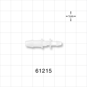 Straight Connector, Reducer, Barbed, Natural - Fits 5/32 inch x 1/8 inch ID Tubing (0.156 inch x 0.125 inch, 3.97 mm x 3.18 mm) - 61215