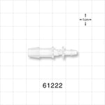 Straight Connector, Reducer, Barbed, Natural - Fits 1/4 inch x 1/8 inch ID Tubing (0.25 inch x 0.125 inch, 6.35 mm x 3.18 mm) - 61222